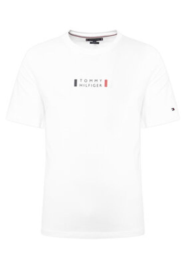 TOMMY HILFIGER - Tommy Hilfiger T-Shirt Brand Love MW0MW41453 Biały Regular Fit. Kolor: biały. Materiał: bawełna