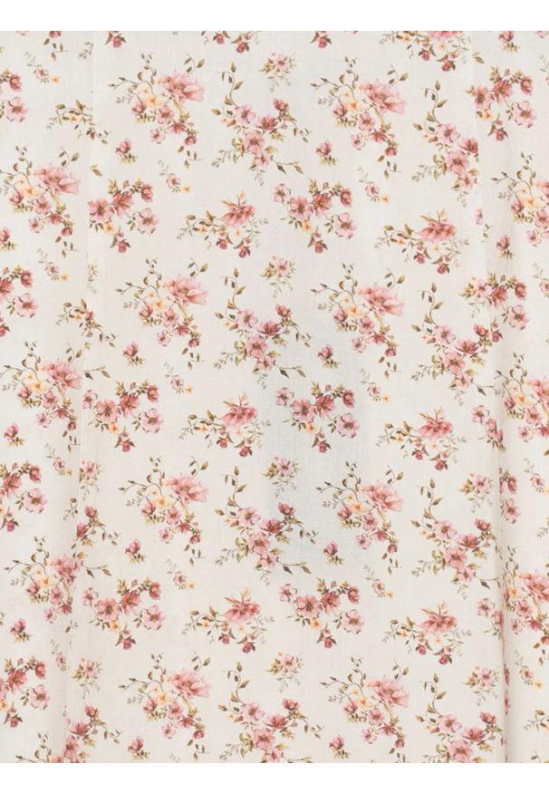 Big-Star - Spódnica damska midi w kwiatowy wzór perłowa Shimenita 103. Kolor: kremowy. Materiał: wiskoza, tkanina. Wzór: kwiaty. Sezon: lato