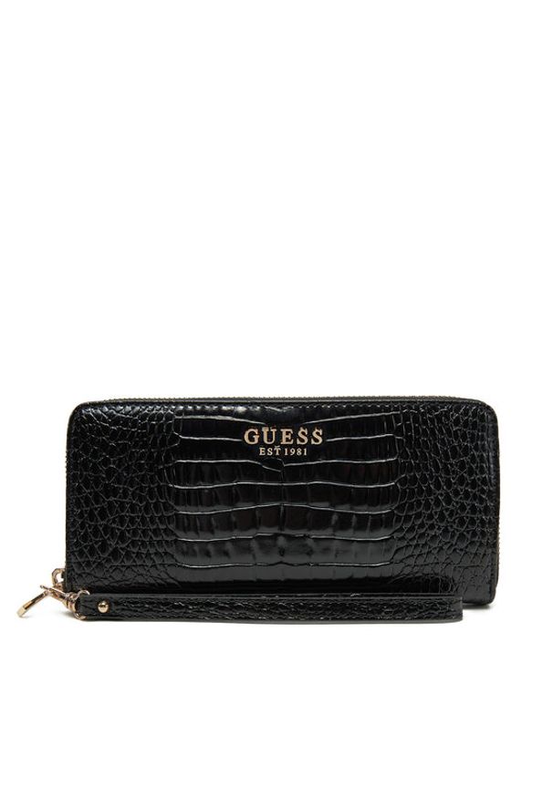 Guess Duży Portfel Damski SWCZ85 00146 Czarny. Kolor: czarny. Materiał: skóra