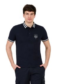 Aeronautica Militare - AERONAUTICA MILITARE Granatowe męskie polo Short Sleeve, Rozmiar M. Typ kołnierza: polo. Kolor: niebieski #5