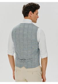 Pako Lorente - PAKO LORENTE – Męska szara kamizelka w kratę. Okazja: na ślub cywilny, na wesele. Kolor: szary. Materiał: poliester, elastan, wiskoza #2