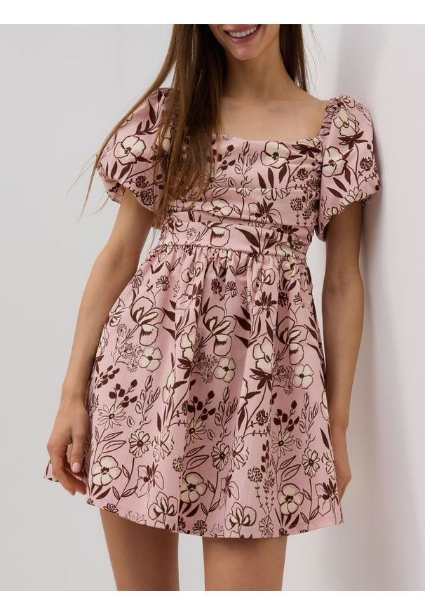 Reserved - Sukienka mini - wielobarwny. Materiał: tkanina. Długość: mini