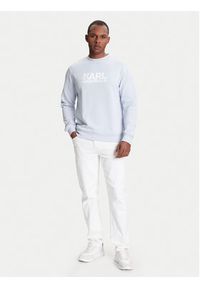 Karl Lagerfeld - KARL LAGERFELD Bluza 705091 553917 Błękitny Regular Fit. Typ kołnierza: dekolt w karo. Kolor: niebieski. Materiał: bawełna #2