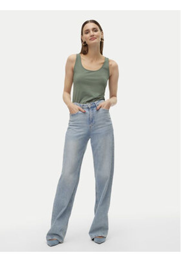 Vero Moda Top Lulu 10323756 Zielony Regular Fit. Kolor: zielony. Materiał: bawełna