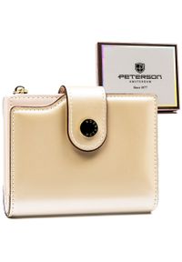 Portfel damski Peterson PTN 012-LAK kremowy. Kolor: kremowy. Materiał: skóra ekologiczna