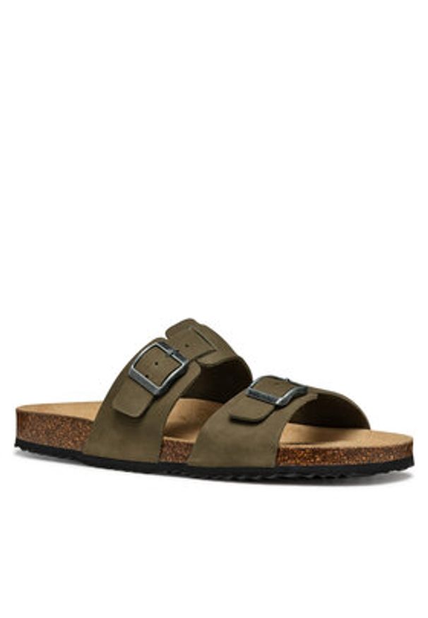 Geox Klapki U Sandal Ghita U159VB 00032 C3009 Khaki. Kolor: brązowy. Materiał: skóra, nubuk