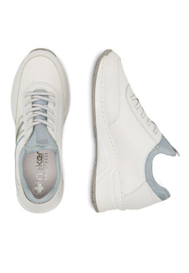 Rieker Sneakersy N4381-80 Biały. Kolor: biały. Materiał: skóra