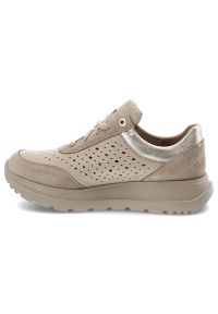 Beżowe Sneakersy Armodo Modne Skórzane Obuwie Damskie. Okazja: na co dzień. Kolor: beżowy. Materiał: skóra. Styl: elegancki, casual #5