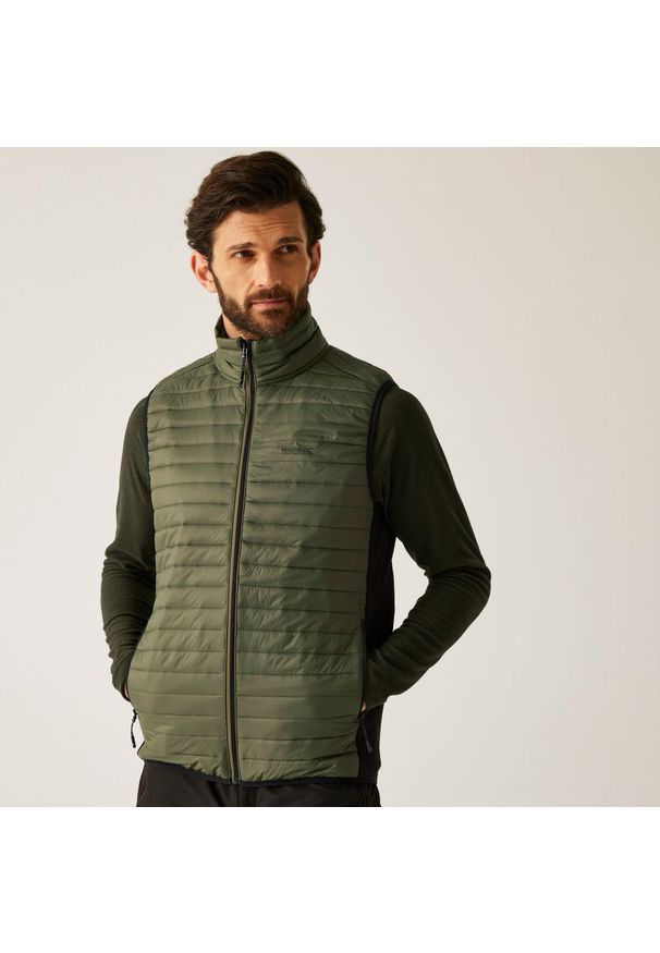 Regatta - Męski hybrydowy kamizelka Andreson. Kolor: zielony. Materiał: poliamid. Sport: turystyka piesza