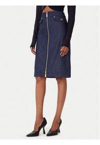 Marciano Guess Spódnica jeansowa 5YPD40 7457A Granatowy Slim Fit. Kolor: niebieski. Materiał: syntetyk, bawełna