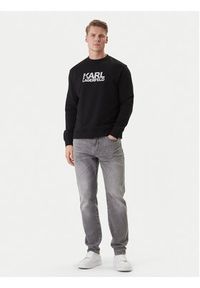 Karl Lagerfeld - KARL LAGERFELD Bluza 705780 500917 Czarny Regular Fit. Typ kołnierza: dekolt w karo. Kolor: czarny. Materiał: bawełna #5