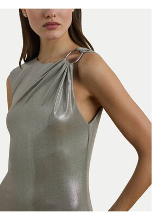 Lauren Ralph Lauren - LAUREN RALPH LAUREN Sukienka wieczorowa 253970801001 Srebrny Slim Fit. Kolor: srebrny. Materiał: syntetyk. Styl: wizytowy