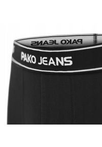 Bawełniane, Klasyczne Bokserki Męskie - Pako Jeans - Czarne. Kolor: czarny. Materiał: elastan, bawełna #3