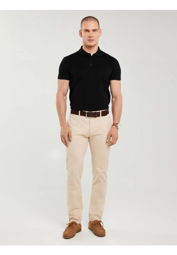 Big-Star - Spodnie męskie chinosy beżowe Erhat 805. Kolor: beżowy. Materiał: tkanina, bawełna