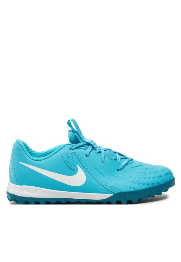 Nike Buty do piłki nożnej Jr Phantom Gx II Academy Tf FJ2608 400 Niebieski. Kolor: niebieski. Materiał: skóra