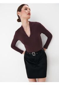 Mohito - Bluzka z dekoltem V - Bordowy. Kolor: czerwony #2