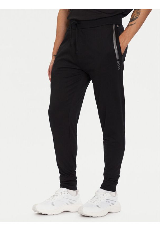 BOSS Spodnie dresowe Authentic 50545565 Czarny Slim Fit. Kolor: czarny. Materiał: bawełna