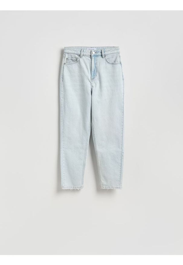 Reserved - Jeansy mom fit - niebieski. Kolor: niebieski