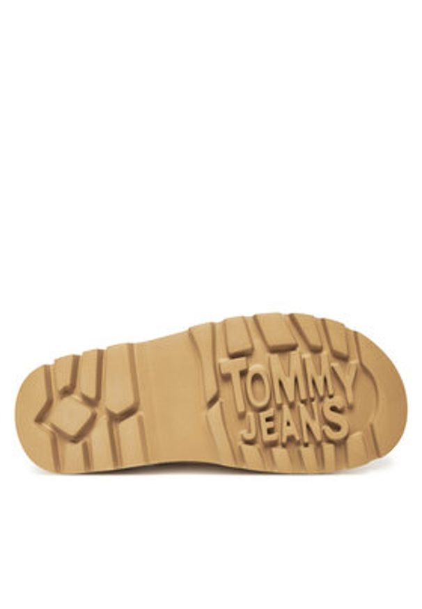 Tommy Jeans Klapki Tjw Double Strap Sandal Suede EN0EN02797 Brązowy. Kolor: brązowy. Materiał: zamsz, skóra