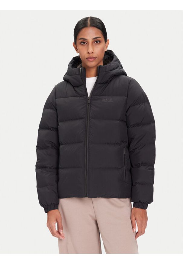 Jack Wolfskin Kurtka puchowa Frozen Palace A65097 Czarny Regular Fit. Kolor: czarny. Materiał: syntetyk