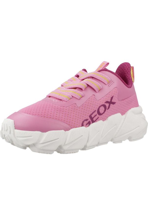 Geox - Buty GEOX J FLEXYPER FAST GIRL Rose. Kolor: różowy. Materiał: tkanina, syntetyk. Sport: turystyka piesza