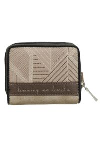 Portfel damski Anekke, z efektownym nadrukiem i metalowym logo zapinany na suwak wyposażony w przegrody na karty kieszeń na monety, brązowy, 42809-90. Kolor: brązowy. Wzór: nadruk #7