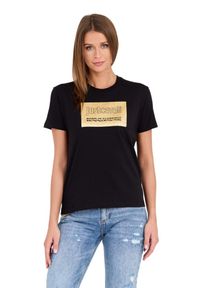 Just Cavalli - JUST CAVALLI Czarny damski t-shirt R Gold Tiger Label, Rozmiar M. Kolor: czarny #3