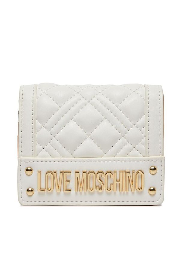 Love Moschino - LOVE MOSCHINO Duży Portfel Damski JC5601PP0ILA0100 Biały. Kolor: biały. Materiał: skóra