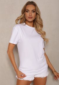 Renee - Biała Klasyczna Gładka Koszulka z Bawełny Detima. Kolor: biały. Materiał: bawełna. Wzór: gładki. Styl: klasyczny #1