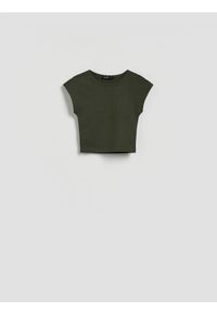 Reserved - Dzianinowy top z modalem - jasny zielony. Kolor: zielony. Materiał: dzianina #1