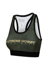 Stanik fitness cardio damski EXTREME HOBBY HAVOC. Kolor: zielony, brązowy. Materiał: poliester, elastan. Sport: fitness