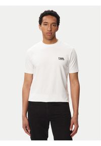 Karl Lagerfeld - KARL LAGERFELD T-Shirt 755781 563235 Biały Regular Fit. Typ kołnierza: dekolt w karo. Kolor: biały. Materiał: bawełna #1