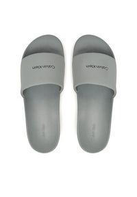 Calvin Klein Klapki Pool Slide W/ Ck Square HM0HM01754 Szary. Kolor: szary. Materiał: skóra #3