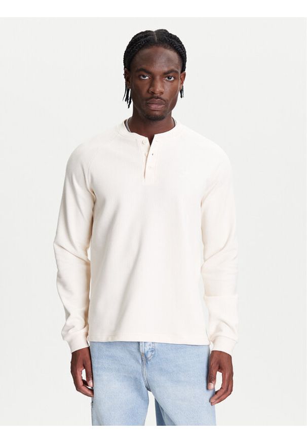 Adidas - adidas Longsleeve Trefoil Essentials JX2757 Écru Loose Fit. Materiał: bawełna. Długość rękawa: długi rękaw