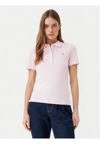 TOMMY HILFIGER - Tommy Hilfiger Polo 1985 WW0WW43225 Różowy Slim Fit. Typ kołnierza: polo. Kolor: różowy. Materiał: bawełna #1