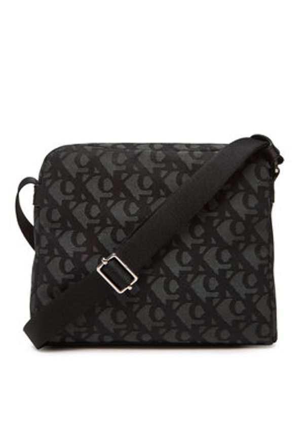 Calvin Klein Saszetka Slouched Monogram Mini Zip Fligh LV04G3175G Czarny. Kolor: czarny. Materiał: materiał