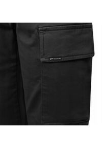 Bawełniane Spodnie z Bocznymi Kieszeniami (Cargo) - Pako Jeans - Czarne. Kolor: czarny. Materiał: elastan, bawełna #6