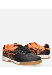 Casu - czarne buty sportowe halówki sznurowane casu b1901b-1. Kolor: czarny, wielokolorowy, pomarańczowy #1