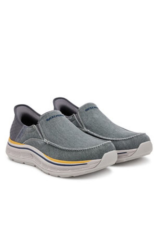 skechers - Skechers Półbuty Remaxed-Fenick 204839/CHAR Szary. Kolor: szary. Materiał: materiał