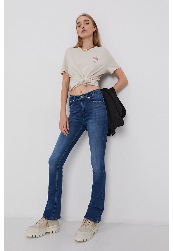 only - Only Jeansy damskie high waist. Stan: podwyższony. Kolor: niebieski
