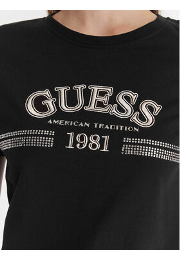 Guess T-Shirt V6RI16 I3Z14 Czarny Regular Fit. Kolor: czarny. Materiał: bawełna