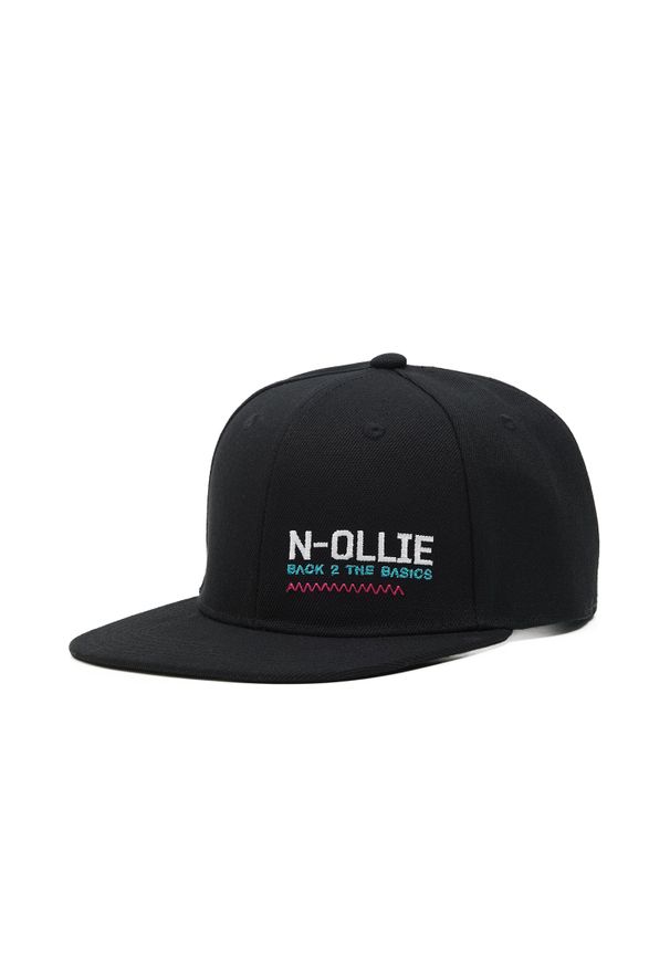 Cropp - Czarna czapka z daszkiem z haftami - Czarny. Kolor: czarny. Materiał: tkanina. Wzór: haft