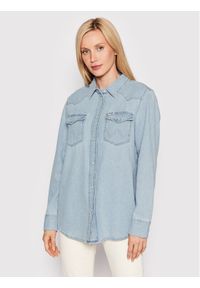 Wrangler Koszula jeansowa Heritage W5S96OX4E 112146160 Niebieski Regular Fit. Kolor: niebieski. Materiał: bawełna, jeans