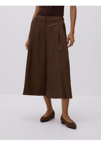 Reserved - Spodnie culotte - brązowy. Kolor: brązowy. Materiał: tkanina, wiskoza #1