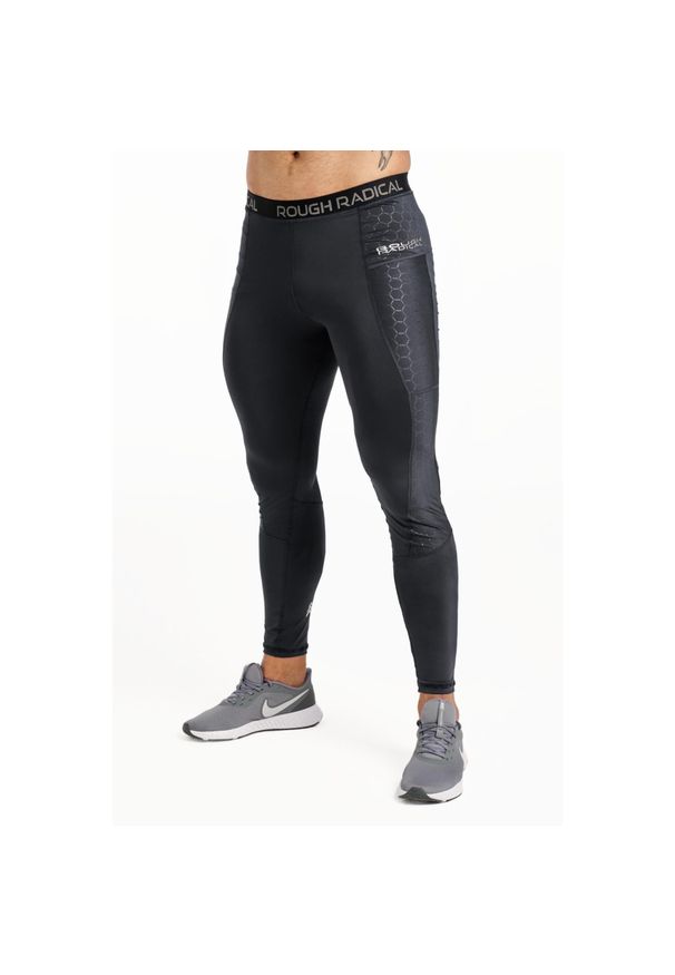 ROUGH RADICAL - Legginsy do biegania męskie Rough Radical Stone Long z kieszonką. Kolor: czarny. Sport: bieganie