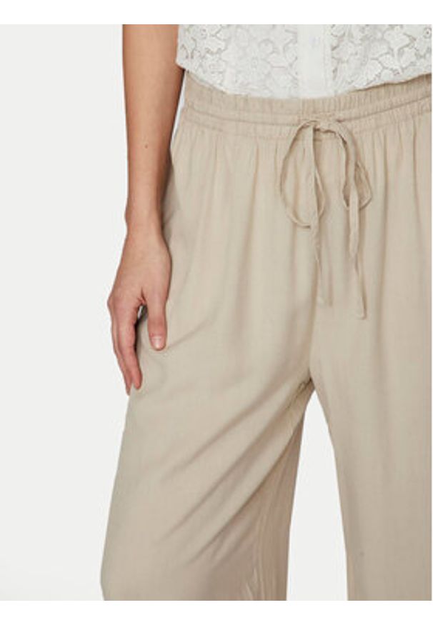 Vila Spodnie materiałowe Pricil 14079560 Beżowy Loose Fit. Kolor: beżowy. Materiał: wiskoza