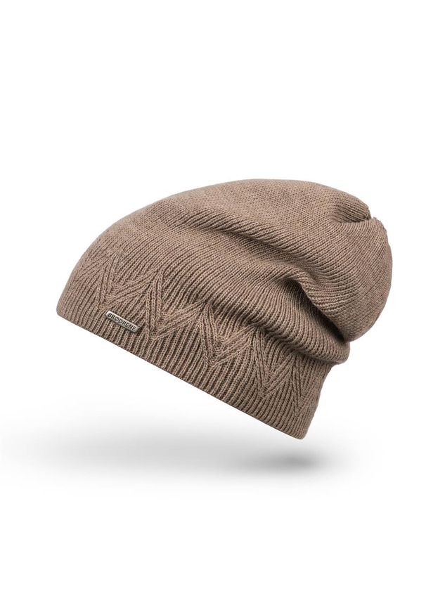 BRODRENE - Czapka damska zimowa Brodrene cz27 beżowa. Kolor: beżowy. Materiał: materiał. Sezon: zima. Styl: elegancki