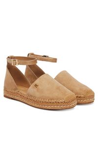 TOMMY HILFIGER - Tommy Hilfiger Espadryle Th Platform Espad Suede Strap FW0FW09144 Beżowy. Kolor: beżowy. Materiał: zamsz, skóra. Obcas: na platformie #5
