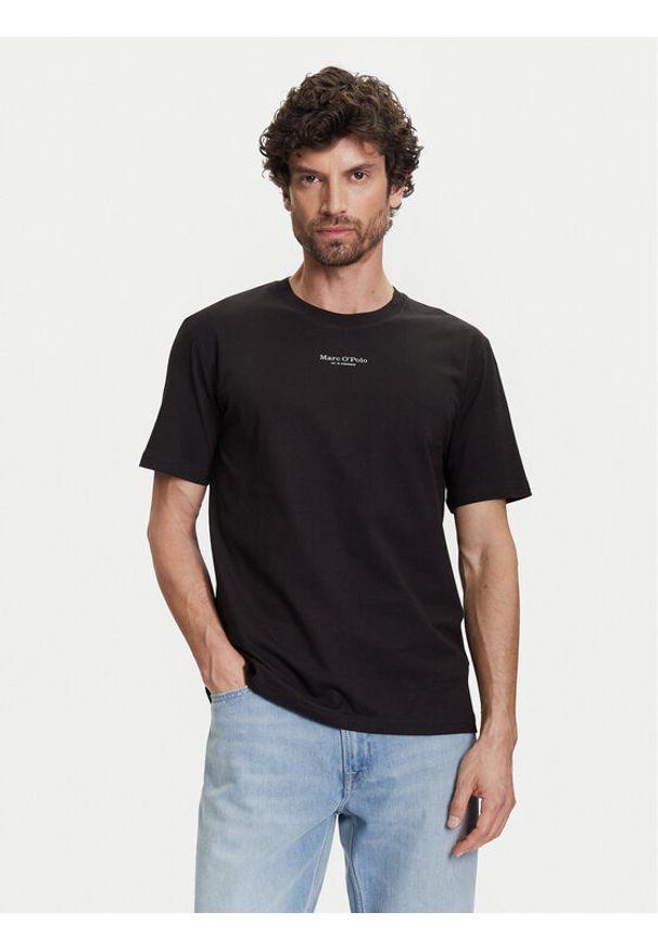 Marc O'Polo T-Shirt B21 2012 51382 Czarny Regular Fit. Typ kołnierza: polo. Kolor: czarny. Materiał: bawełna