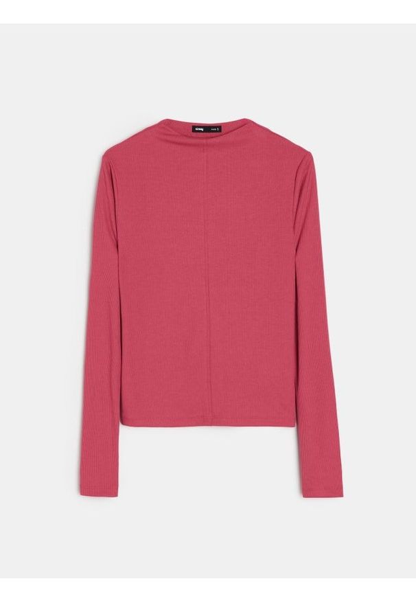 Sinsay - Prążkowana bluzka z zabudowanym dekoltem z domieszką wiskozy - Inny. Materiał: prążkowany, wiskoza